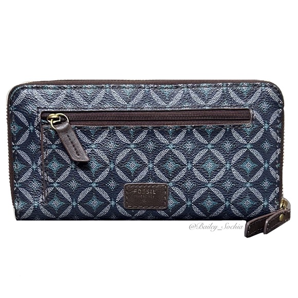 Fossil Geometric Logan Zip Around Wallet - Picture 1 of 10